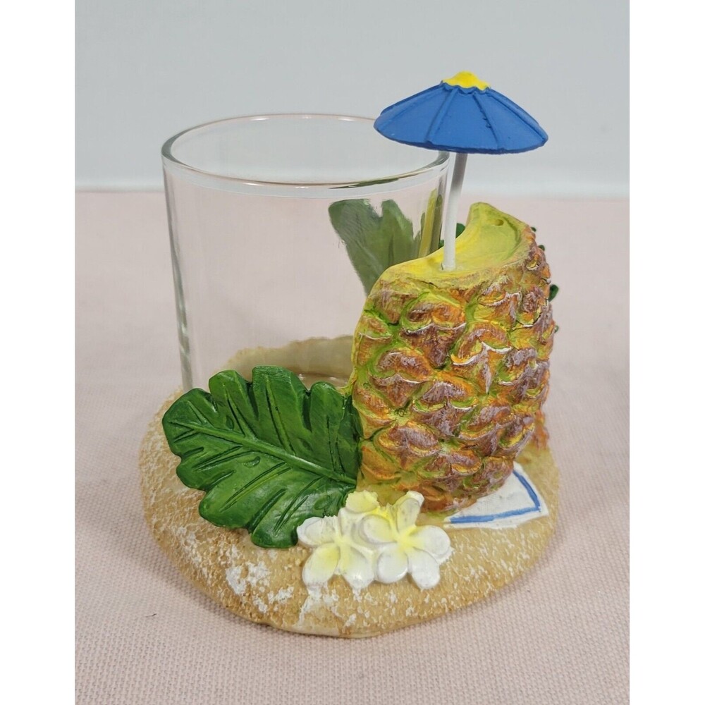 Nantucket Votive Candle light Holder pineapple and umbrella